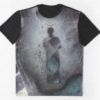 Black "graphic design" TShirt with my mysterious silhouetted figure